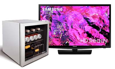 Win a Smart TV and Husky Tabletop Drinks Fridge